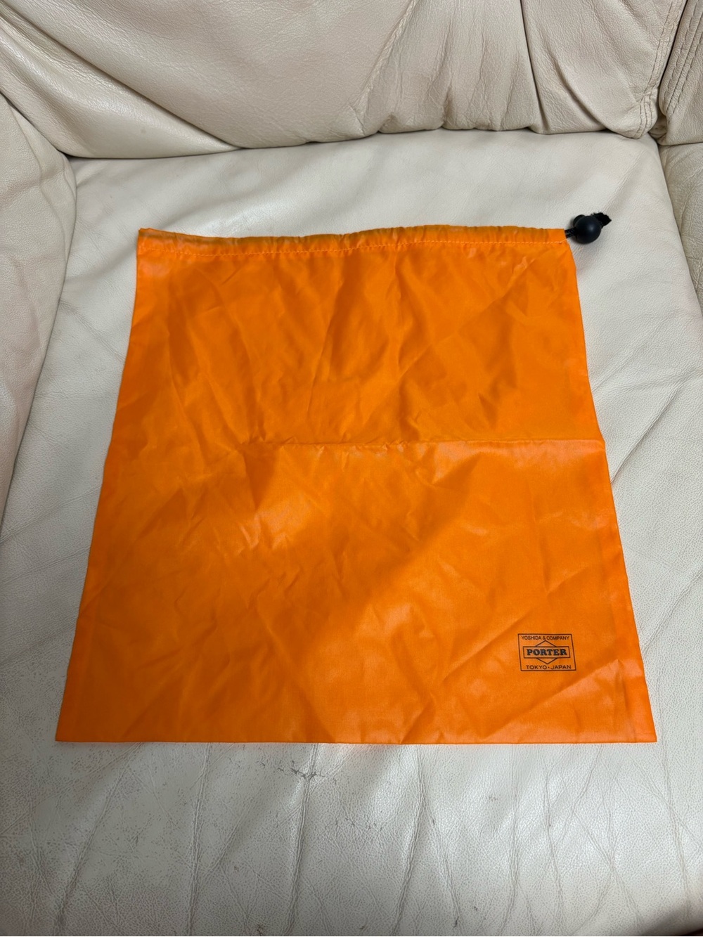 PORTER YOSHIDA Japan Orange Drawstring Thin Dust Bag